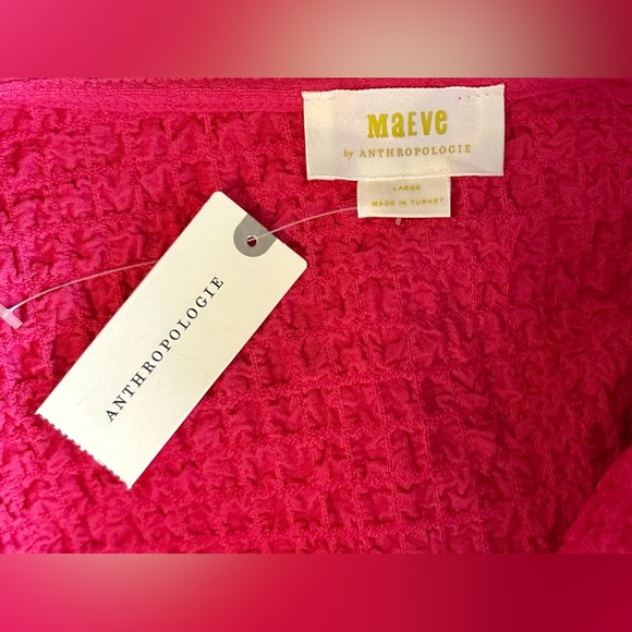Anthropologie Maeve Textured Balloon-Sleeve Top In Pink, Large - Picture 5 of 6